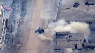 Türkiye'ye saldıran hainleri İHA'lar görüntüledi.