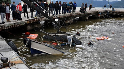 Marmaris'te sağanak yağış 7 tekneyi batırdı