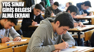 YDS sınav giriş belgesi alma ekranı 2019
