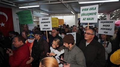 İzmir’de taş ocağına karşı eylem