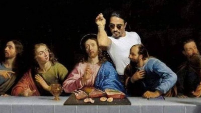 Nusret'li 'son akşam yemeği' tablosuna gözaltı