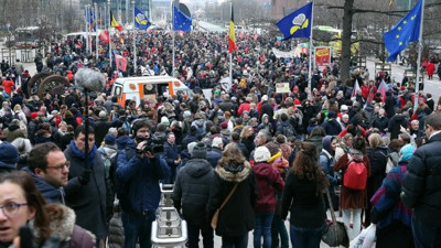 Belçika’da göç karşıtı protesto