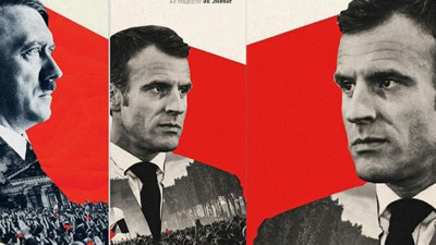Fransa’da Adolf Hitler’i andıran Macron kapağı