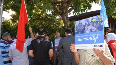 O ülkede Doğu Türkistan protestosu!