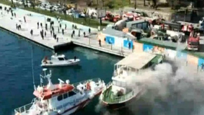 Sarıyer’de tekne yangını