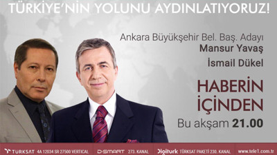 Mansur Yavaş, Tele 1 Tv'ye konuk oluyor