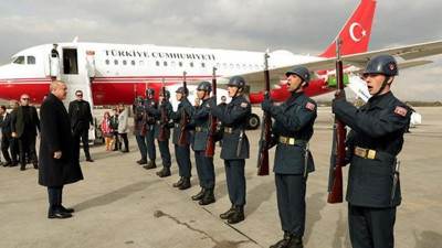Erdoğan, Cumhurbaşkanlığı uçağı ile seçim mitingine gitti