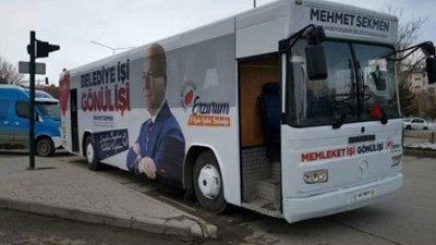 Belediye otobüsleri AKP için giydirildi