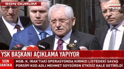 YSK Başkanı Sadi Güven'den açıklama!