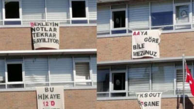 Mezuniyet töreninde tepki çeken pankart!