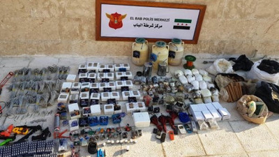 El Bab'da 1 ton patlayıcı ele geçirildi