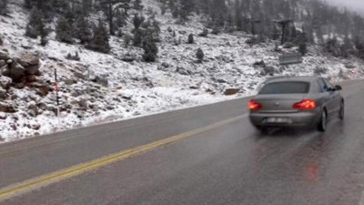Antalya-Konya yolunda kar yağışı başladı