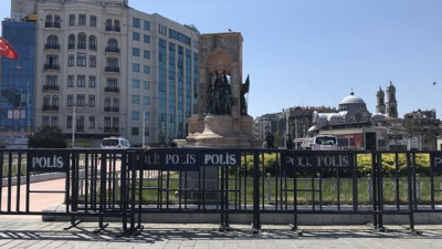 Taksim demir bariyerlerle kapatıldı