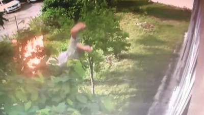 İstanbul’da dehşet, yanarak 6. kattan düştü