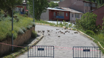 Erzurum'da uçan taş paniği