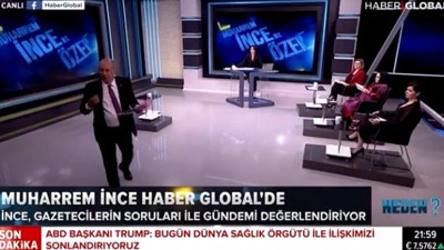 Canlı yayını terk eden Muharrem İnce'den tarihi bir çağrı