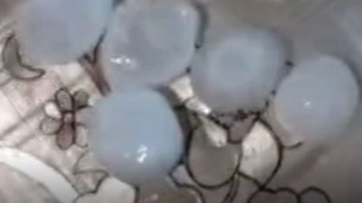 Yumurta büyüklüğünde dolu yağdı