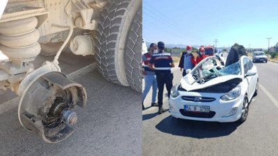 Kamyondan kopan tekerlek dehşet saçtı