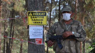 İslahiye'de şantiye karantinaya alındı