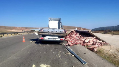 Karayolu etle kaplandı