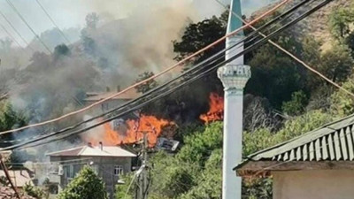 Amasya'da 4 ev kül oldu