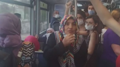 Otobüste maske takmayan kadından 'pes' dedirten savunma