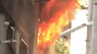 Diri diri yanmaktan atlayarak kurtuldu