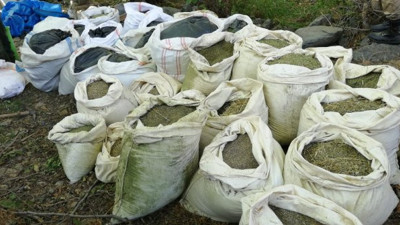 Yakalanan uyuşturucu çuvallara sığmadı