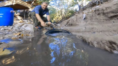 İyi ki iyi insanlar da var! Kuruyan derede hayat kurtardılar