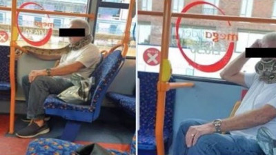 Polis maskesini görünce yolunu değiştirdi... Böyle manyaklar da var