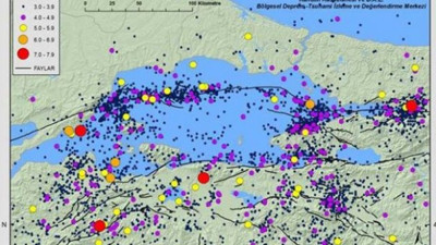 Marmara’da deprem riski işte bu haritada: Kandilli Rasathanesi müdürü paylaştı!