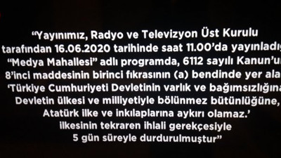 RTÜK kararı doğrultusunda Halk TV ekranı 5 gün karartıldı