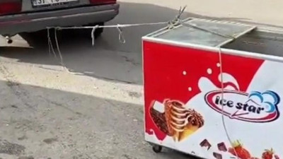 Bu görüntüler Aysun Kayacı'nın o ünlü sözünü hatırlattı. Dondurma arabasını böyle götürdü