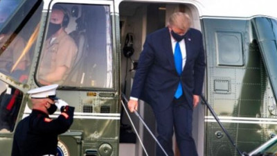 Biz Trump’ı hastanede sanıyorduk, bildiğin sarayda tedavi görüyormuş, merkezden ilk görüntüler geldi