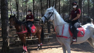 Atlı polisler Aydos'ta denetim gerçekleştirdi