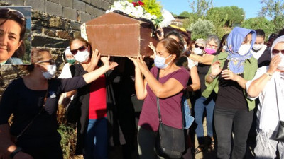 Korkunç cinayete kurban gitmişti. Hatice Tusu kadınların omuzlarında son yolculuğuna uğurlandı