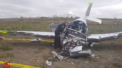 Düşen eğitim uçağının pilotu öldü