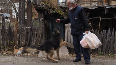 Hayvanların sevgilisi Satılmış İncedere, kedi ve köpekleri beslemek için her gün 10 kilometre yürüyor