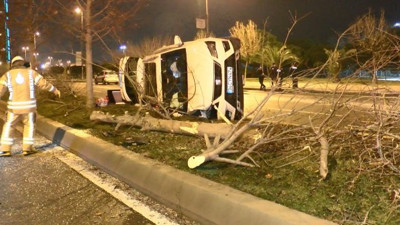 Burnu bile kanamadığı kazada polislere zor anlar yaşattı