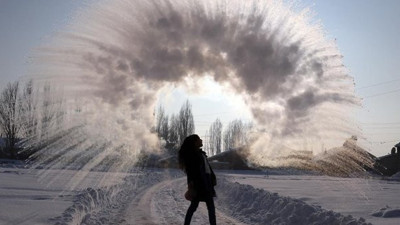 Ağrı’da eksi 33 derecelik soğuk eğlenceye dönüştü