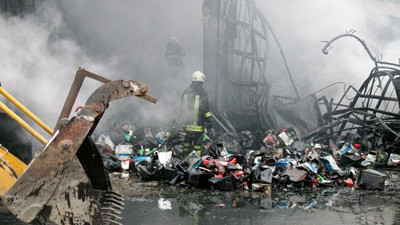 Sanayi sitesinde korkutan yangın (28 Ocak 2021)