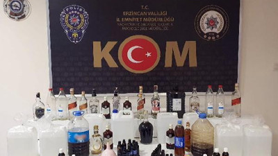 Erzincan'da 'sahte içki' operasyonu; 30 litre etil alkol ele geçirildi