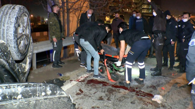 Taklalar atarak 200 metre sürüklendiler