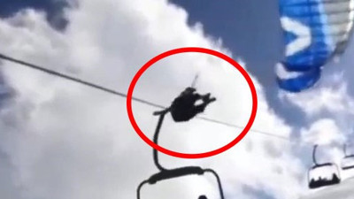 Bingöl'de paraşütçü tellere takıldı