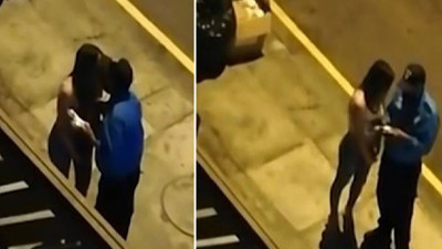 Sokağa çıkma kısıtlamasına delen kadın polisten öpücükle kurtuldu