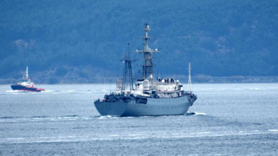 Rus savaş gemisi Çanakkale Boğazı'ndan geçti (20 Şubat 2021)