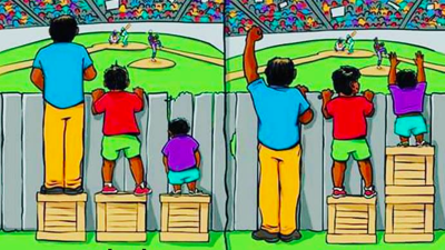 Önemli olan eşitlik değil adalettir. Toplumları bir arada tutan eşit adalettir. Her şeyi anlatan çizim