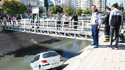 Virajı alamadı kanala uçtu (27 Şubat 2021)
