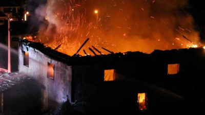 Kütahya'da korkutan yangın (14 Mart 2021)