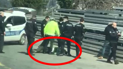 Köprü girişinde hareketli anlar